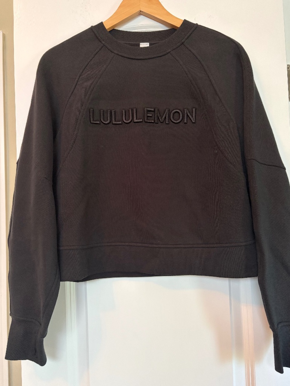 NWOT Lululemon Scuba Oversized Pullover Black XS/S Wordmark Fleece Sweatshirt
